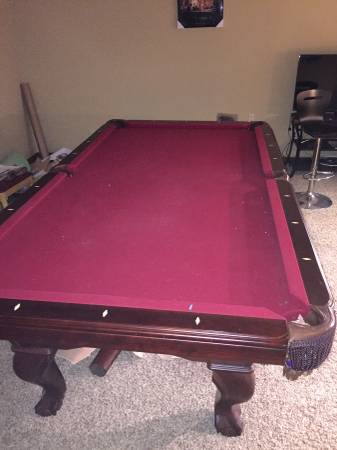 Solo Tulsa Burgundy Felt Billiard Table 26